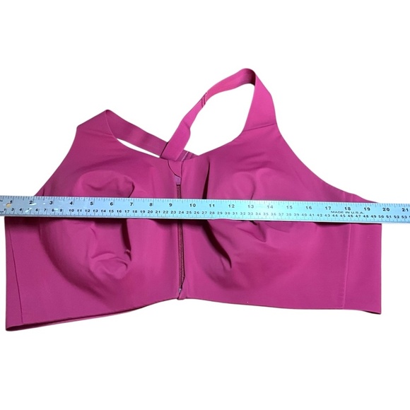 KNIX Fuschia Front Zip Catalyst Sports Bra Crossed Back Straps Lightly Padded 8+ - Picture 7 of 10